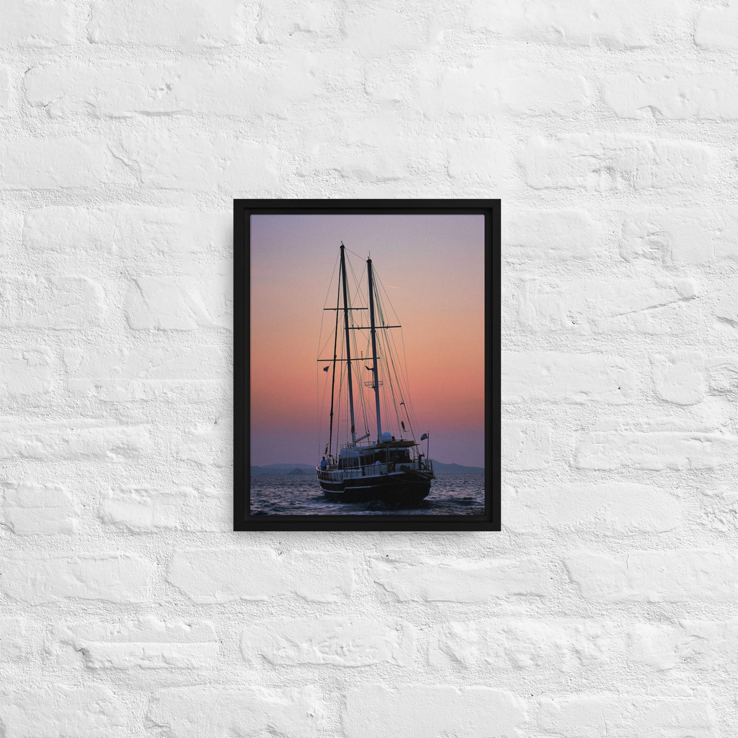 Sunset Sailing Framed canvas