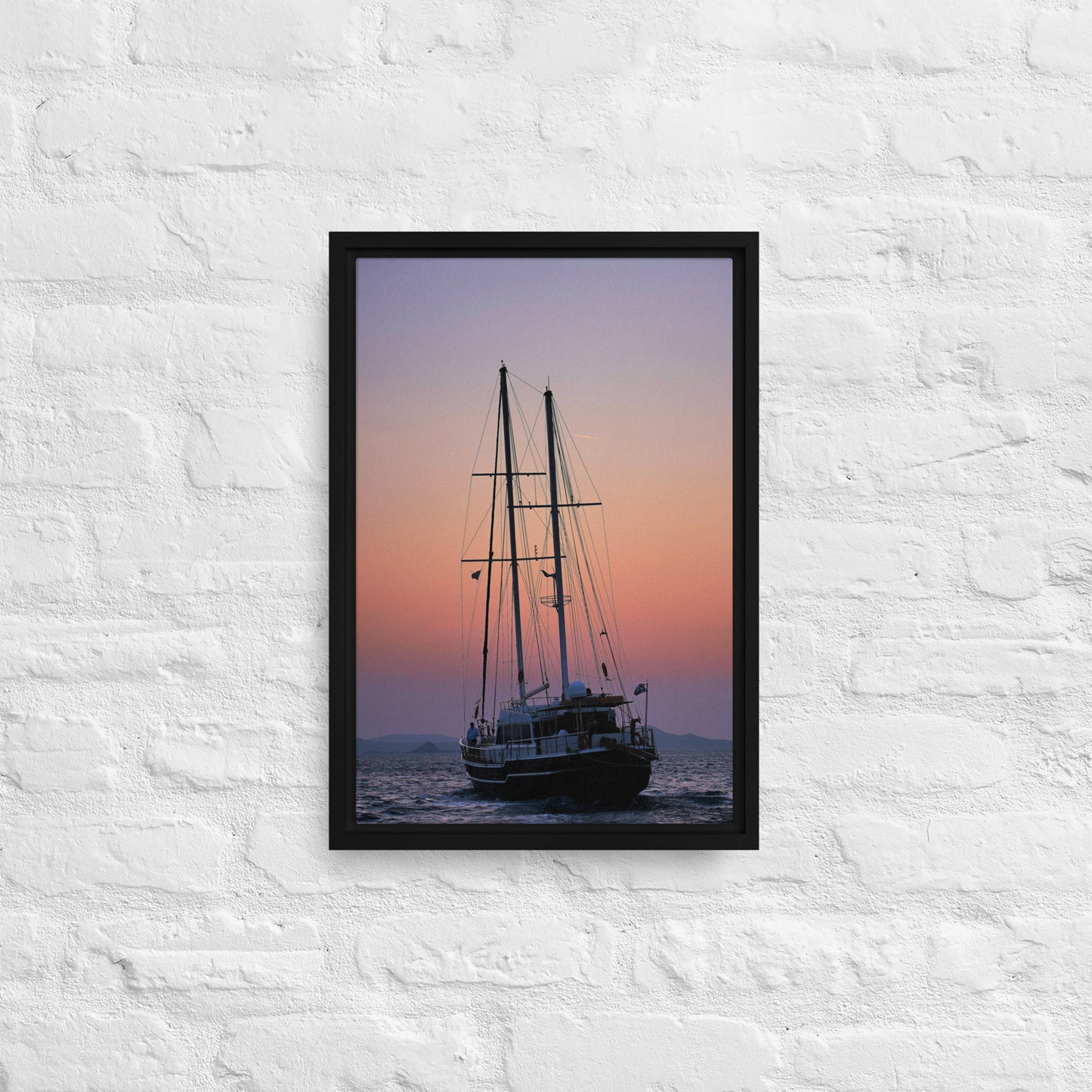 Sunset Sailing Framed canvas
