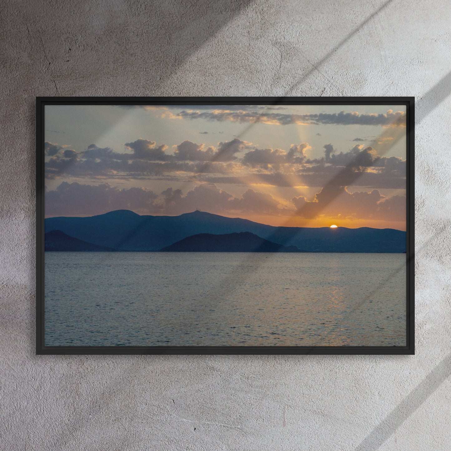 Naxos Golden Hour Framed canvas