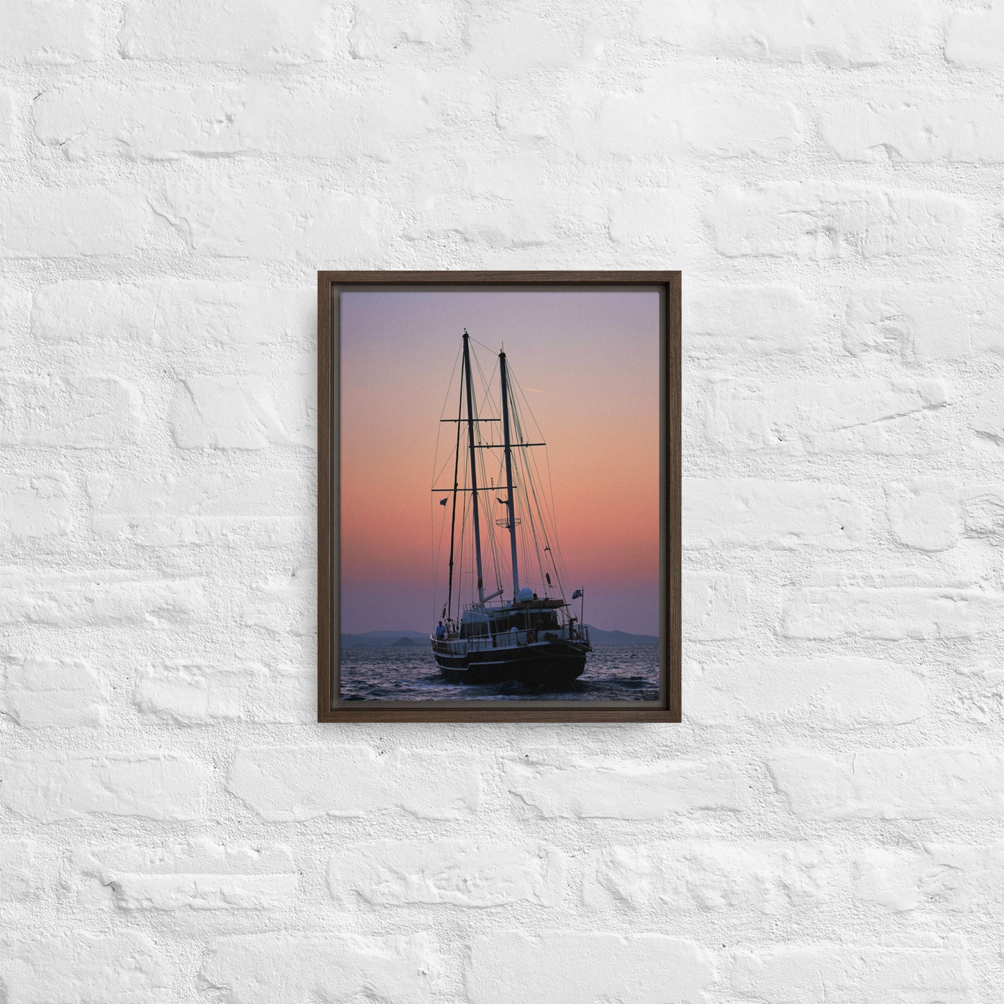 Sunset Sailing Framed canvas