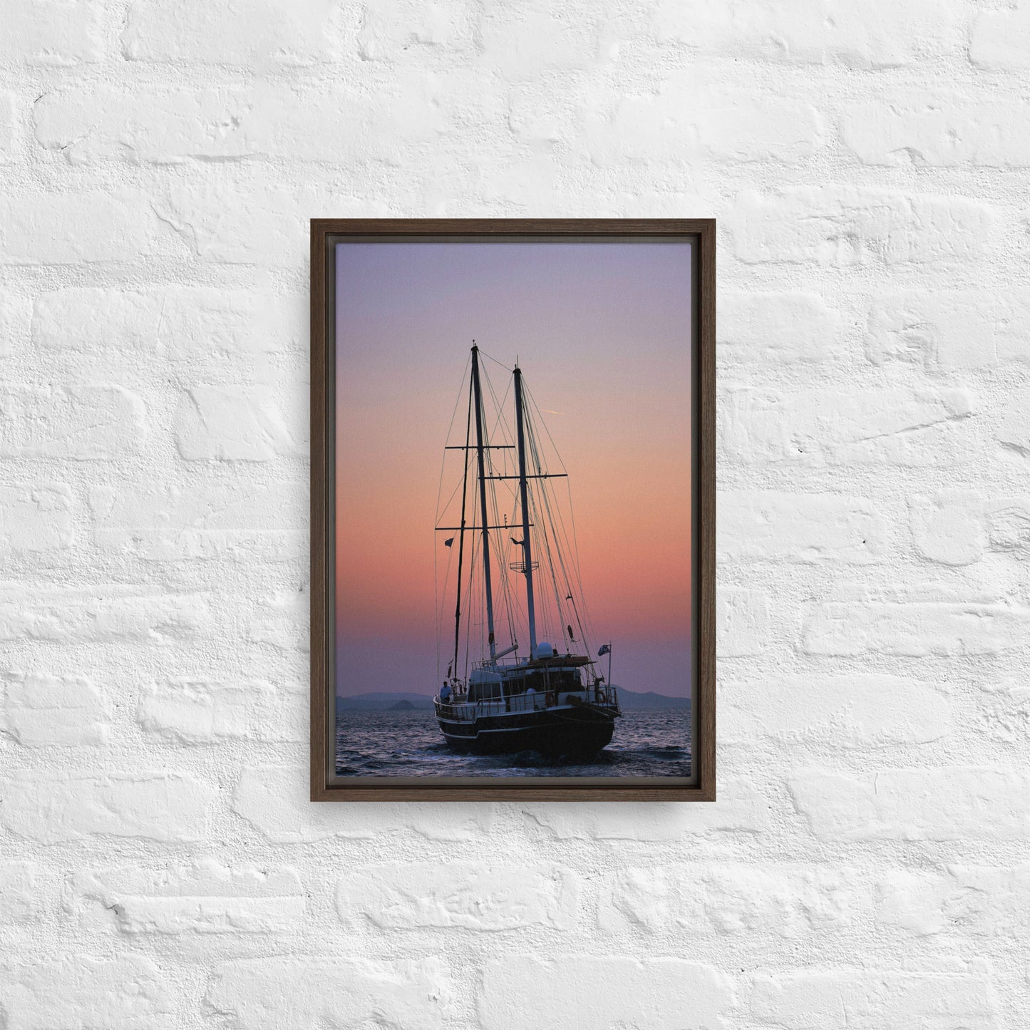 Sunset Sailing Framed canvas
