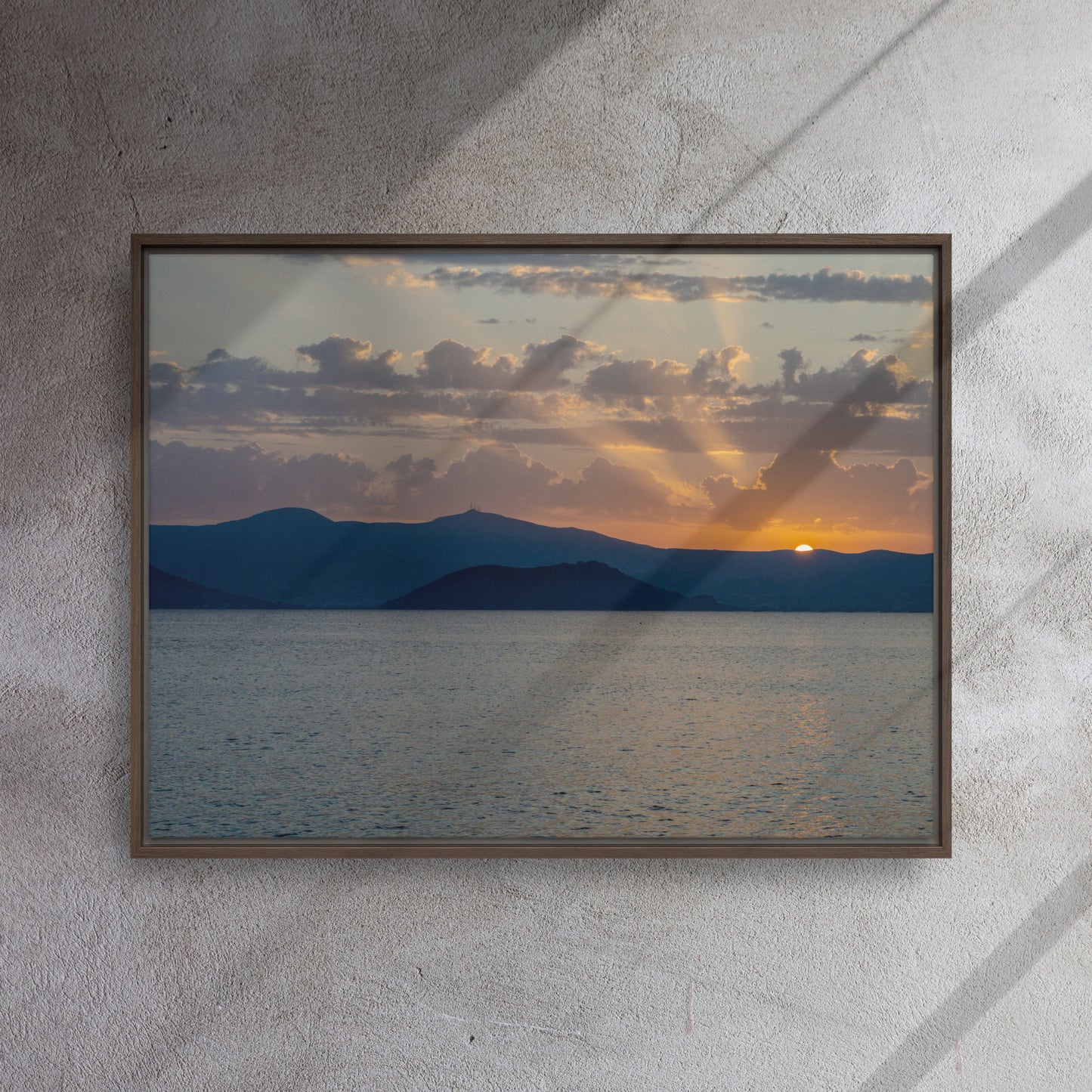 Naxos Golden Hour Framed canvas