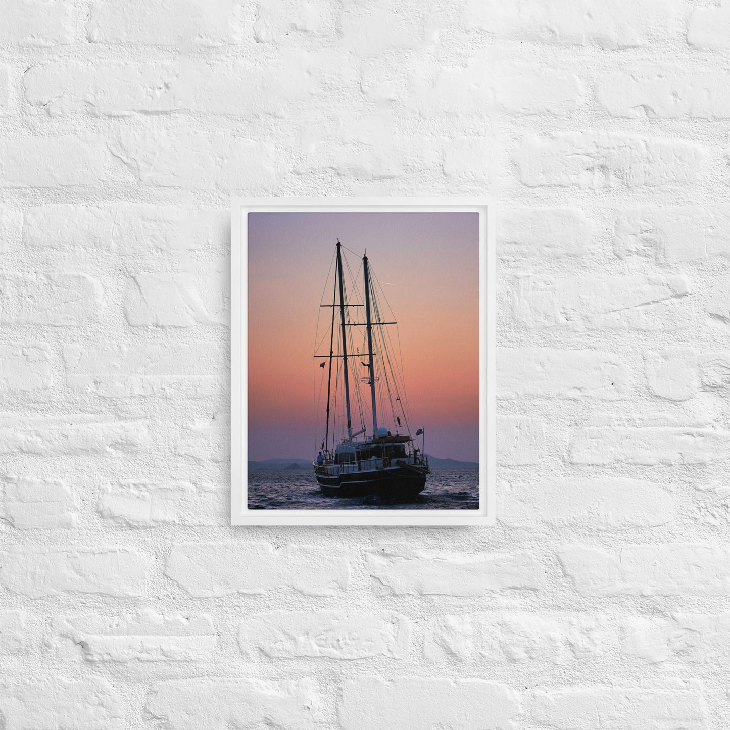 Sunset Sailing Framed canvas