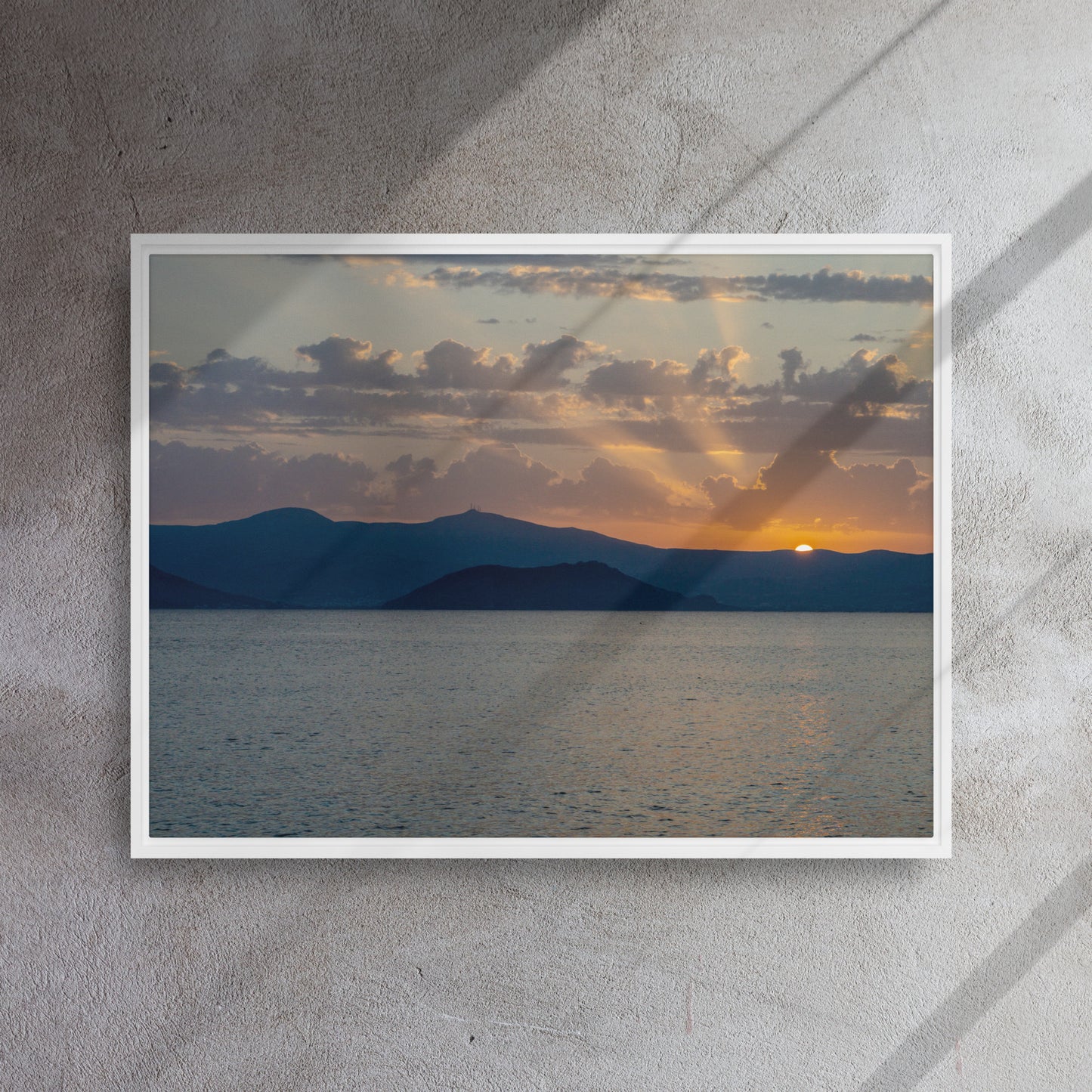 Naxos Golden Hour Framed canvas