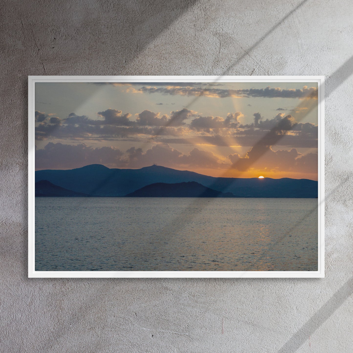 Naxos Golden Hour Framed canvas