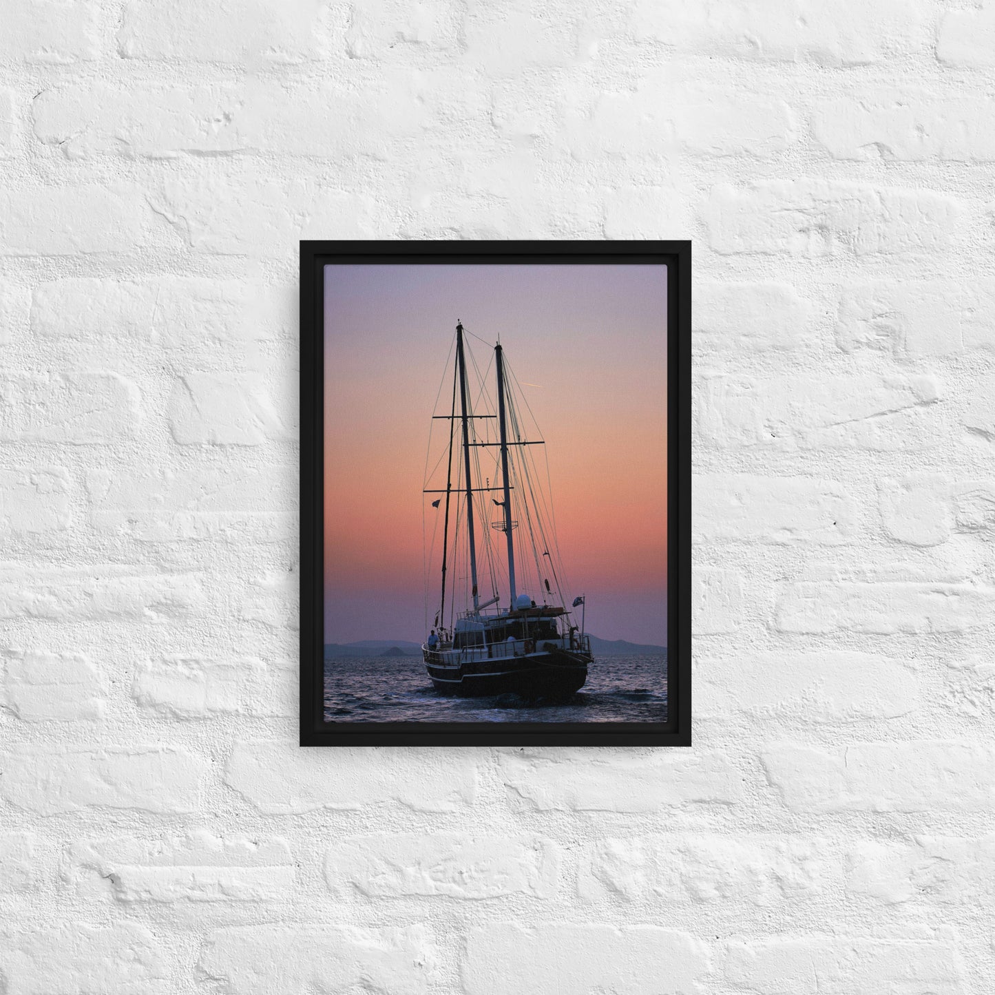 Sunset Sailing Framed canvas