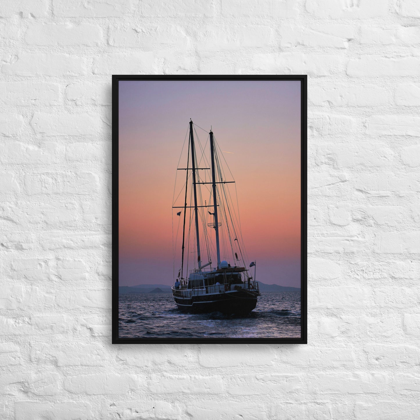 Sunset Sailing Framed canvas