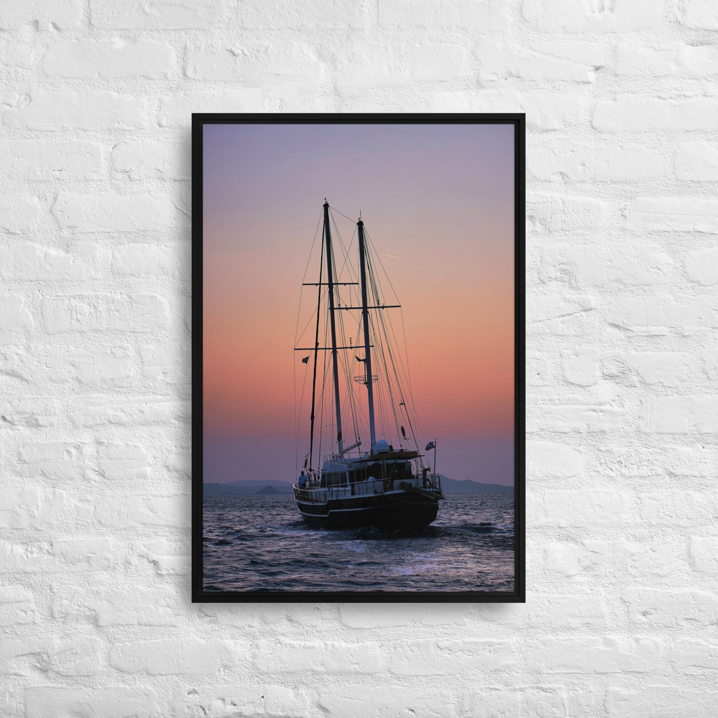 Sunset Sailing Framed canvas