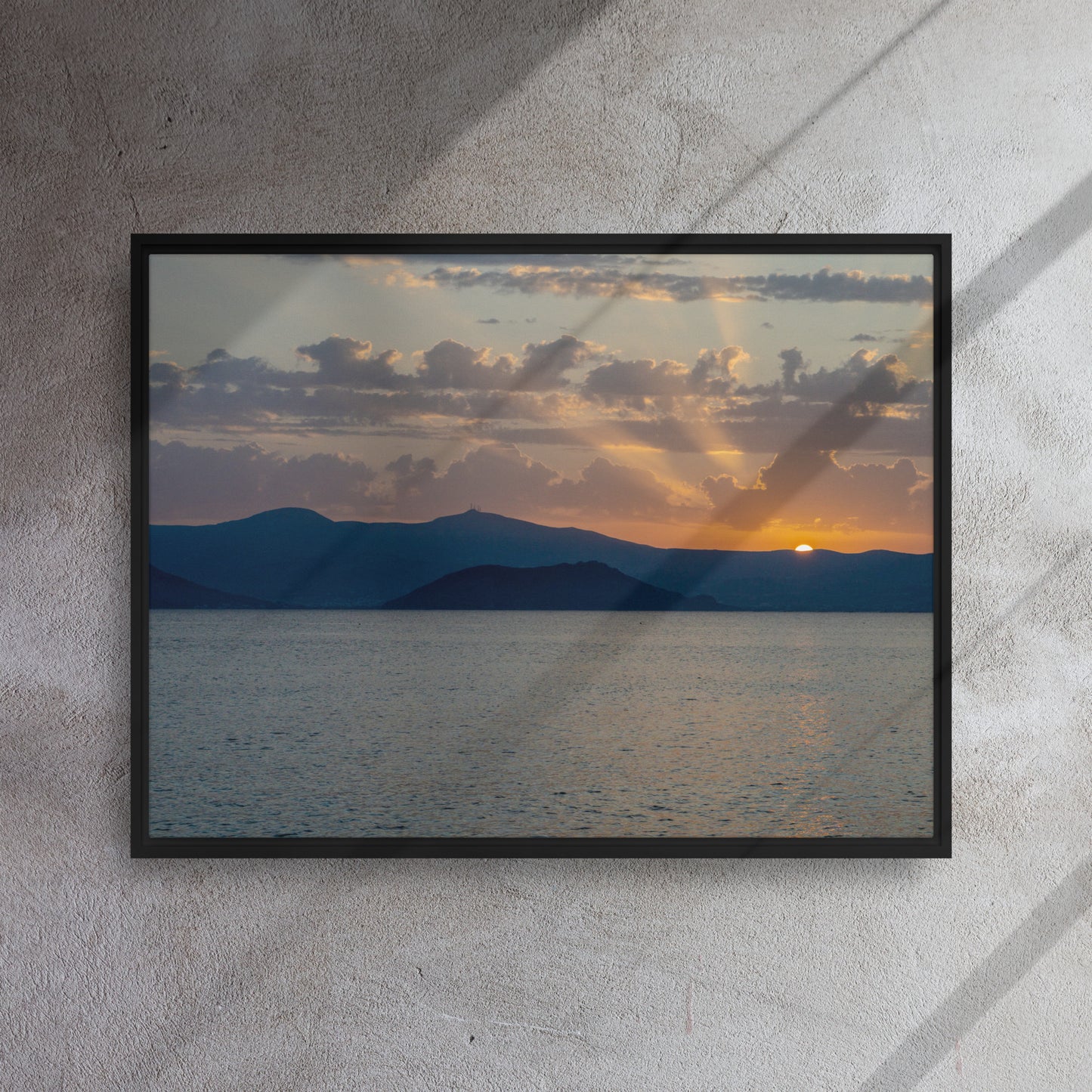 Naxos Golden Hour Framed canvas