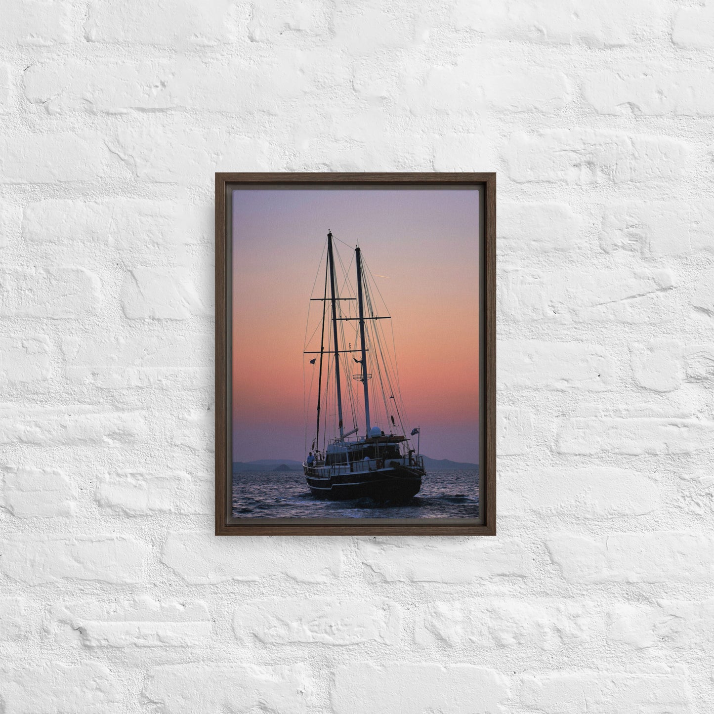 Sunset Sailing Framed canvas