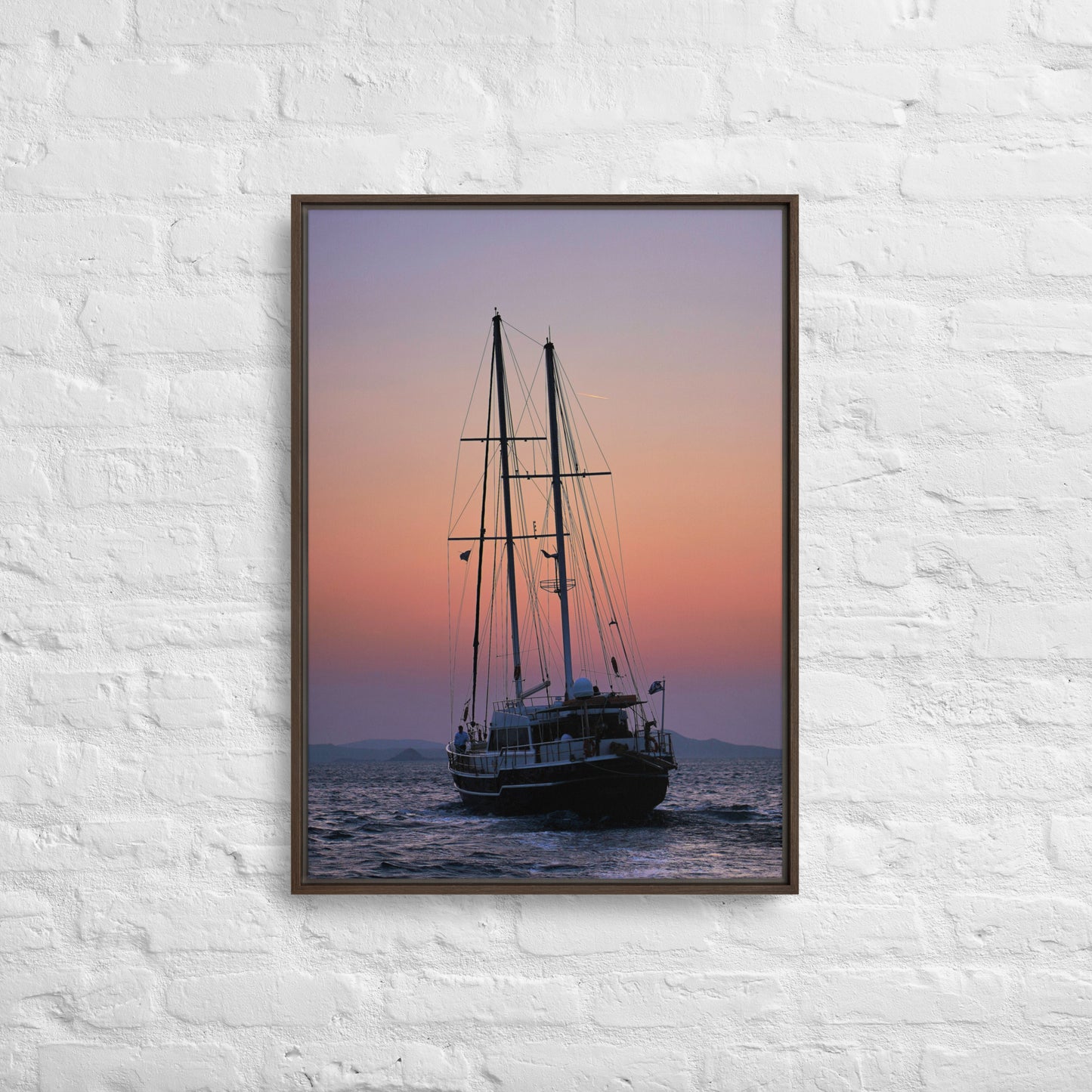 Sunset Sailing Framed canvas