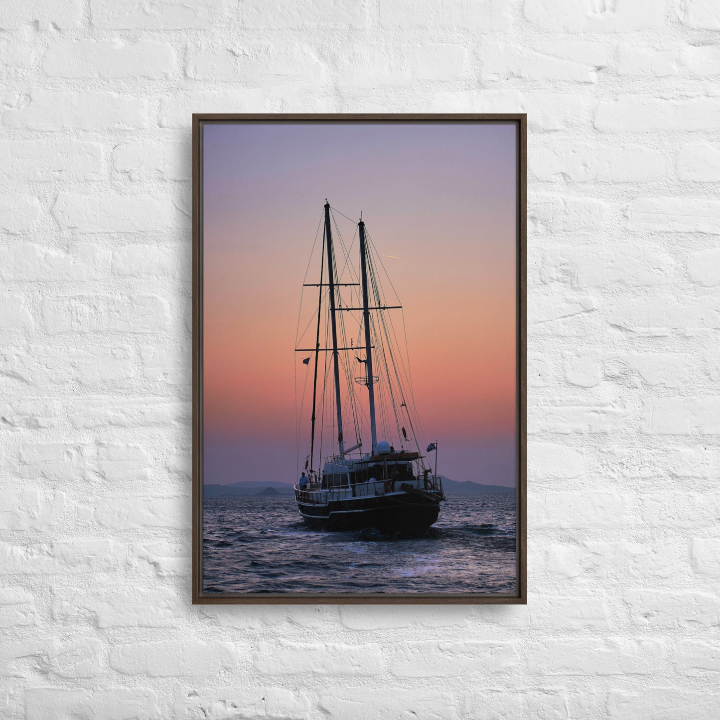 Sunset Sailing Framed canvas