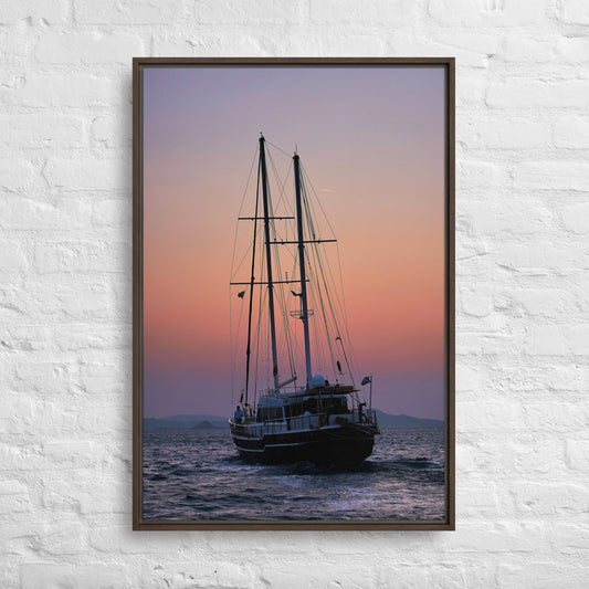 Sunset Sailing Framed canvas