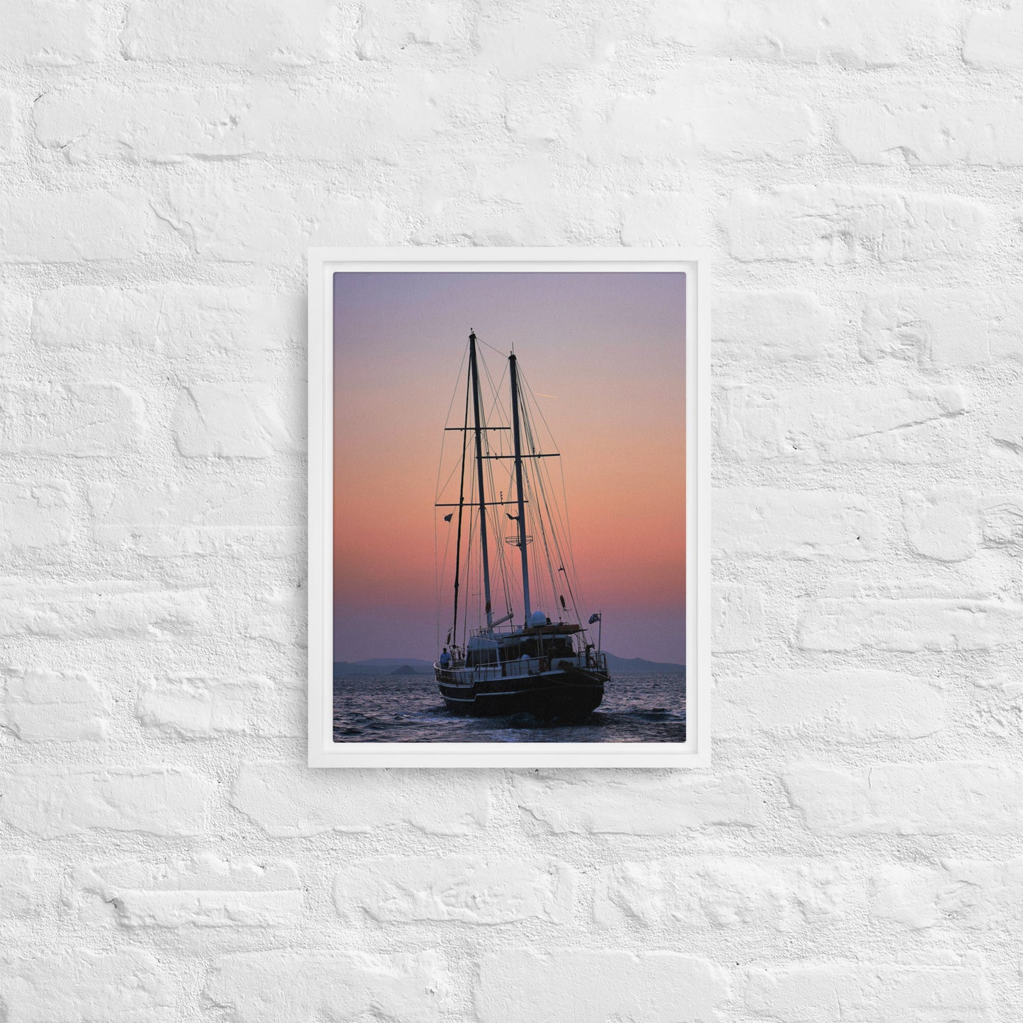 Sunset Sailing Framed canvas