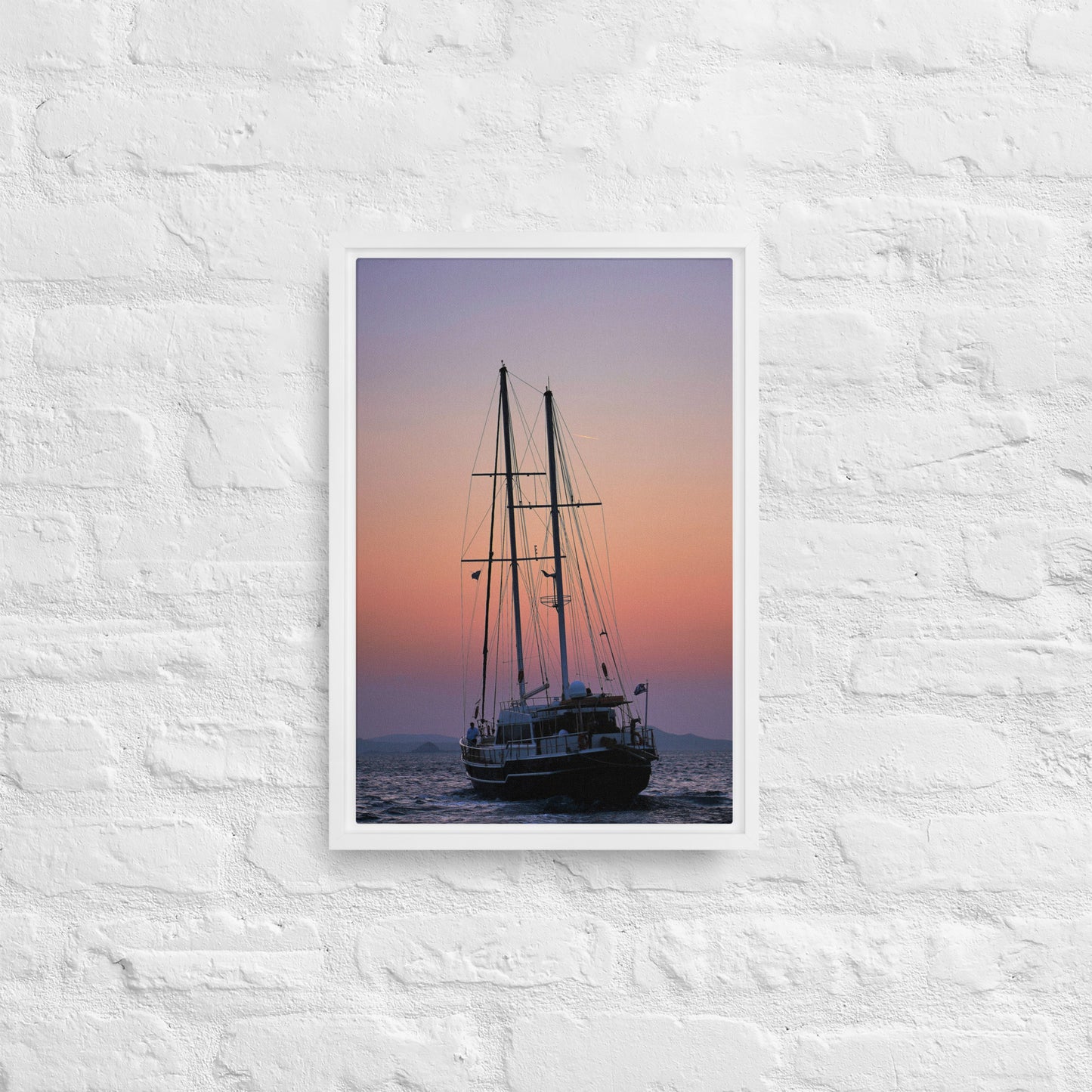 Sunset Sailing Framed canvas