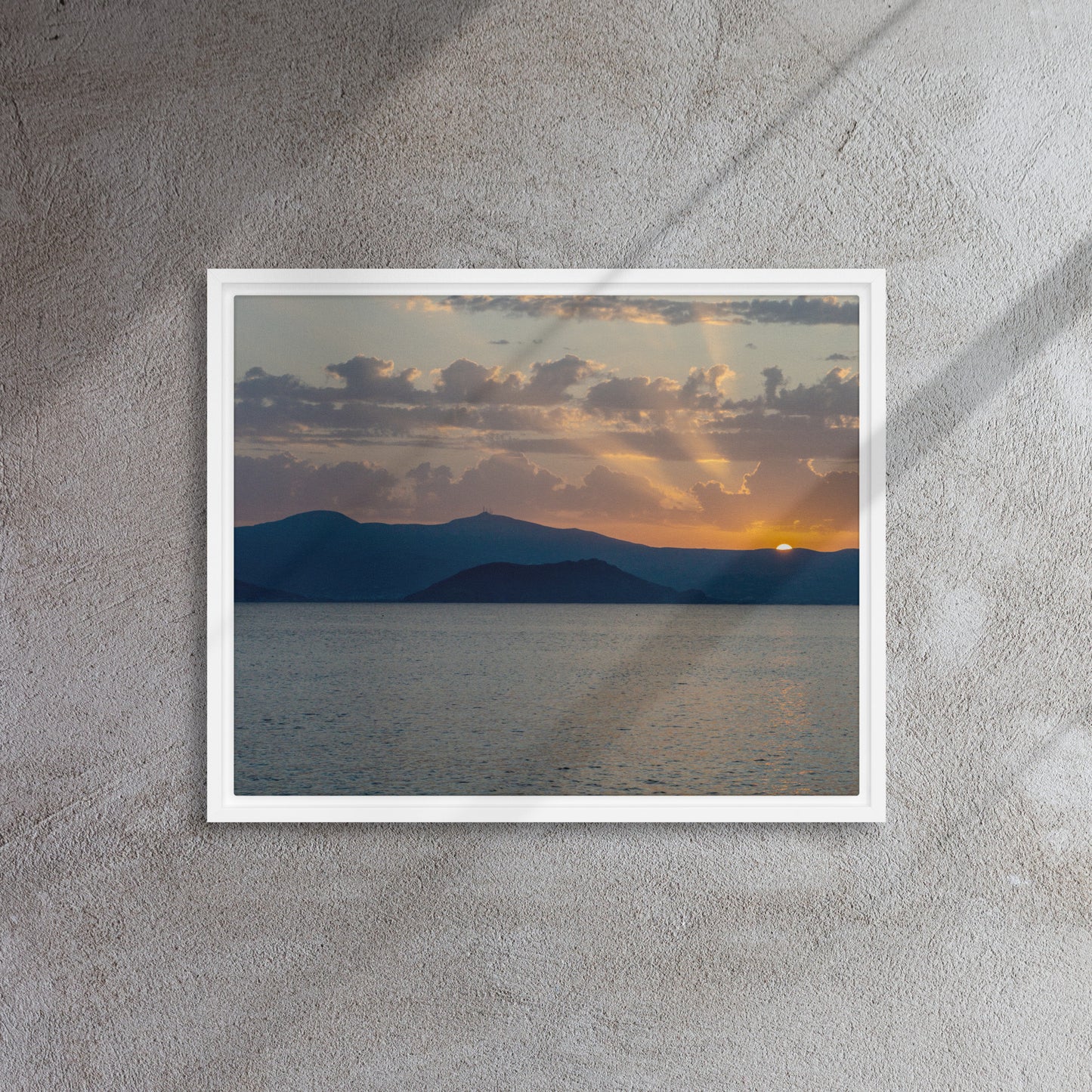 Naxos Golden Hour Framed canvas