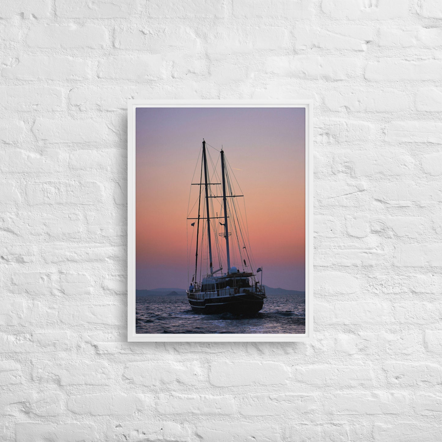 Sunset Sailing Framed canvas