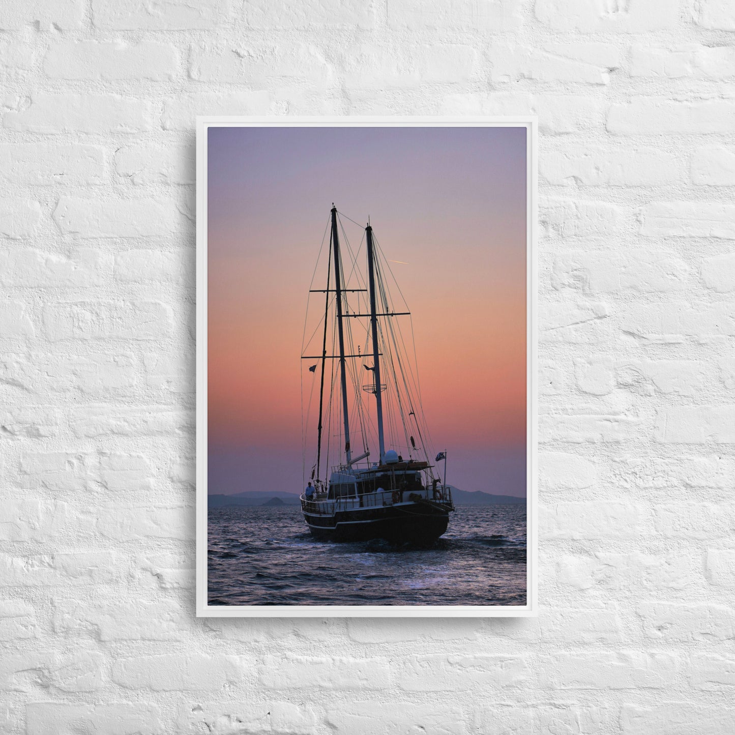 Sunset Sailing Framed canvas