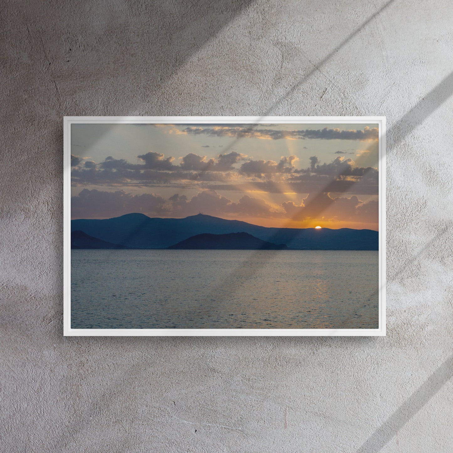 Naxos Golden Hour Framed canvas