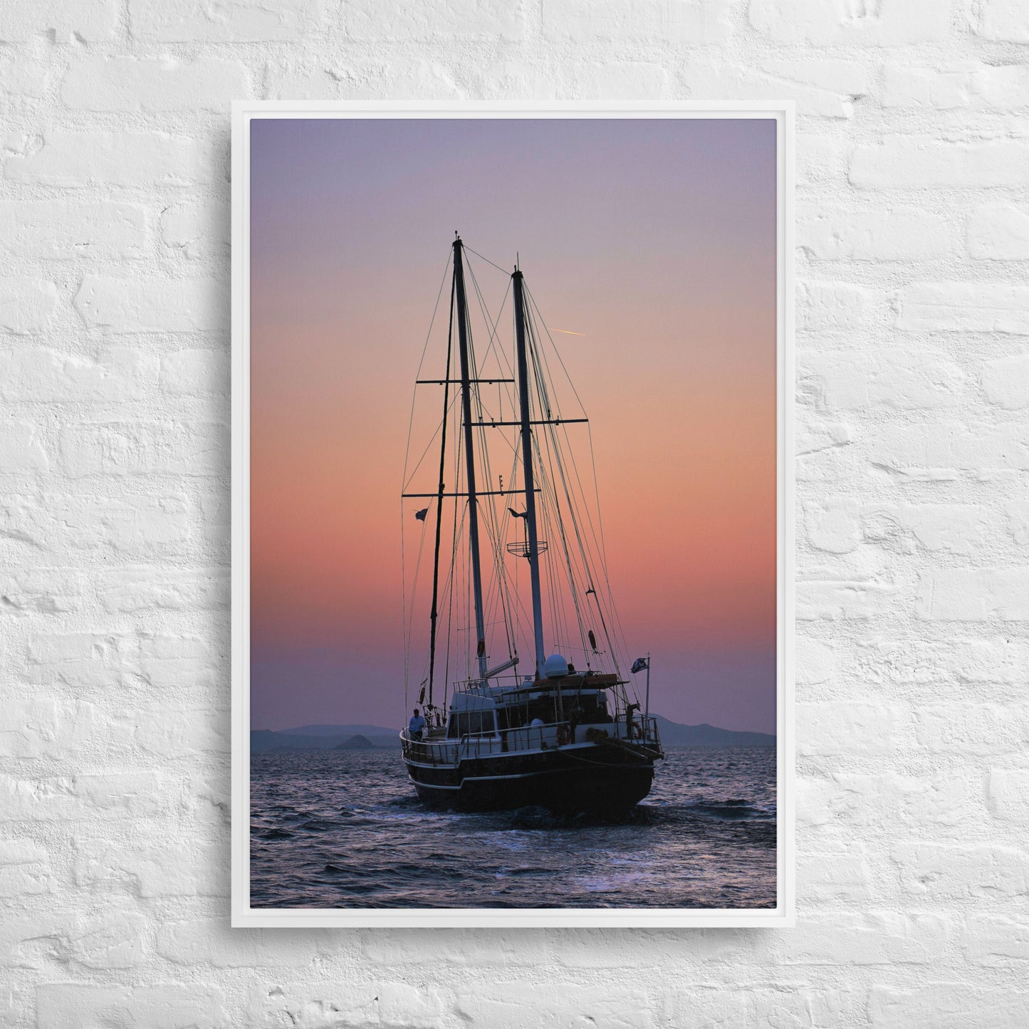 Sunset Sailing Framed canvas