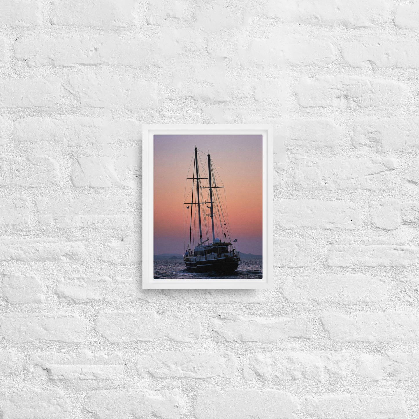 Sunset Sailing Framed canvas